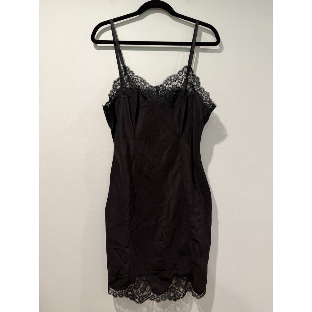 Vintage Wonder Maid Slip Dress Womens Large Black Lace Dark Romantic Festival